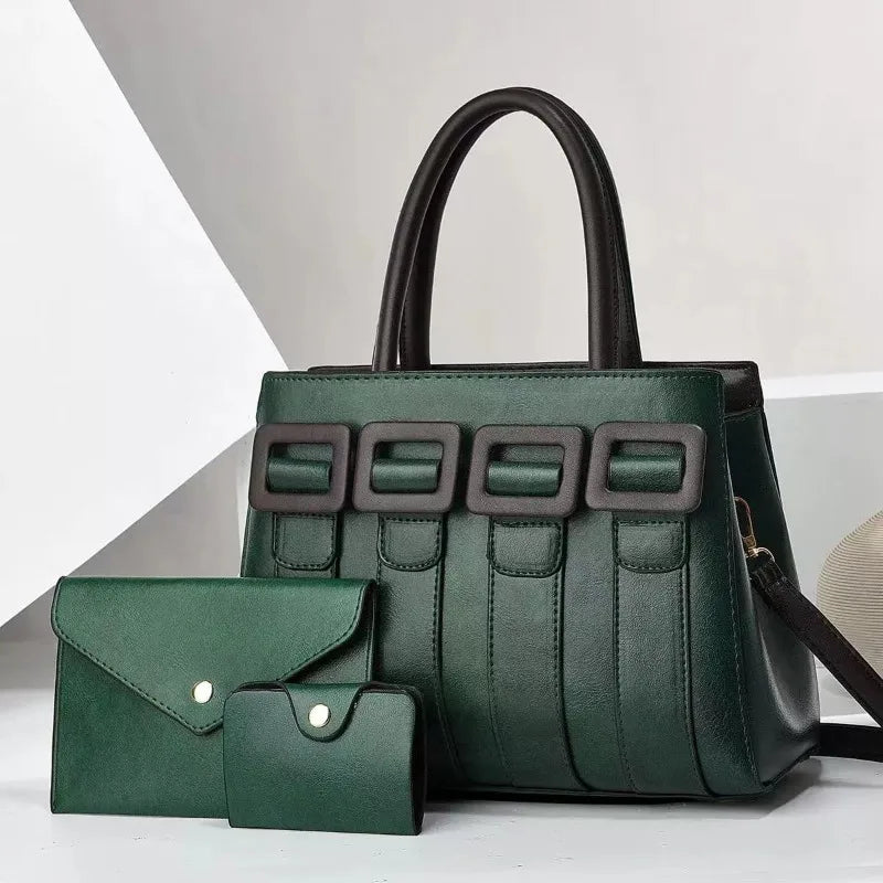 Zoe - Premium 3-Piece Leather Bag Set