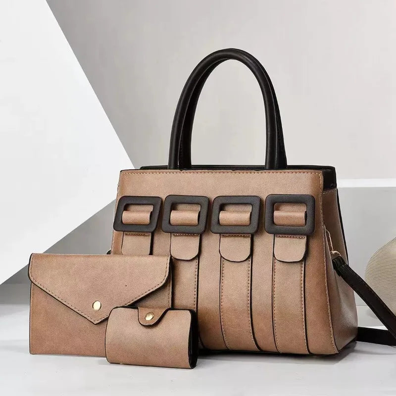 Zoe - Premium 3-Piece Leather Bag Set