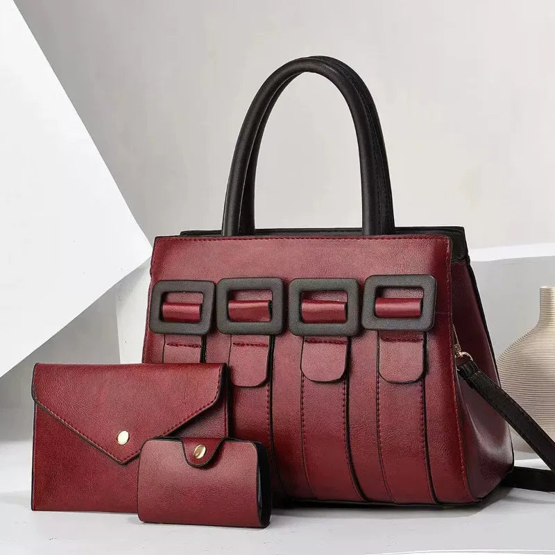 Zoe - Premium 3-Piece Leather Bag Set