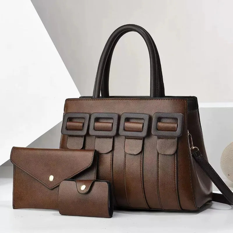 Zoe - Premium 3-Piece Leather Bag Set